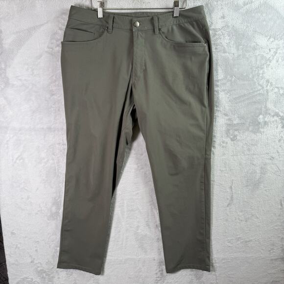 Lululemon Men's ABC Pants Size 33 Green Warpstreme Athletic Golf Business Chino - Picture 1 of 16
